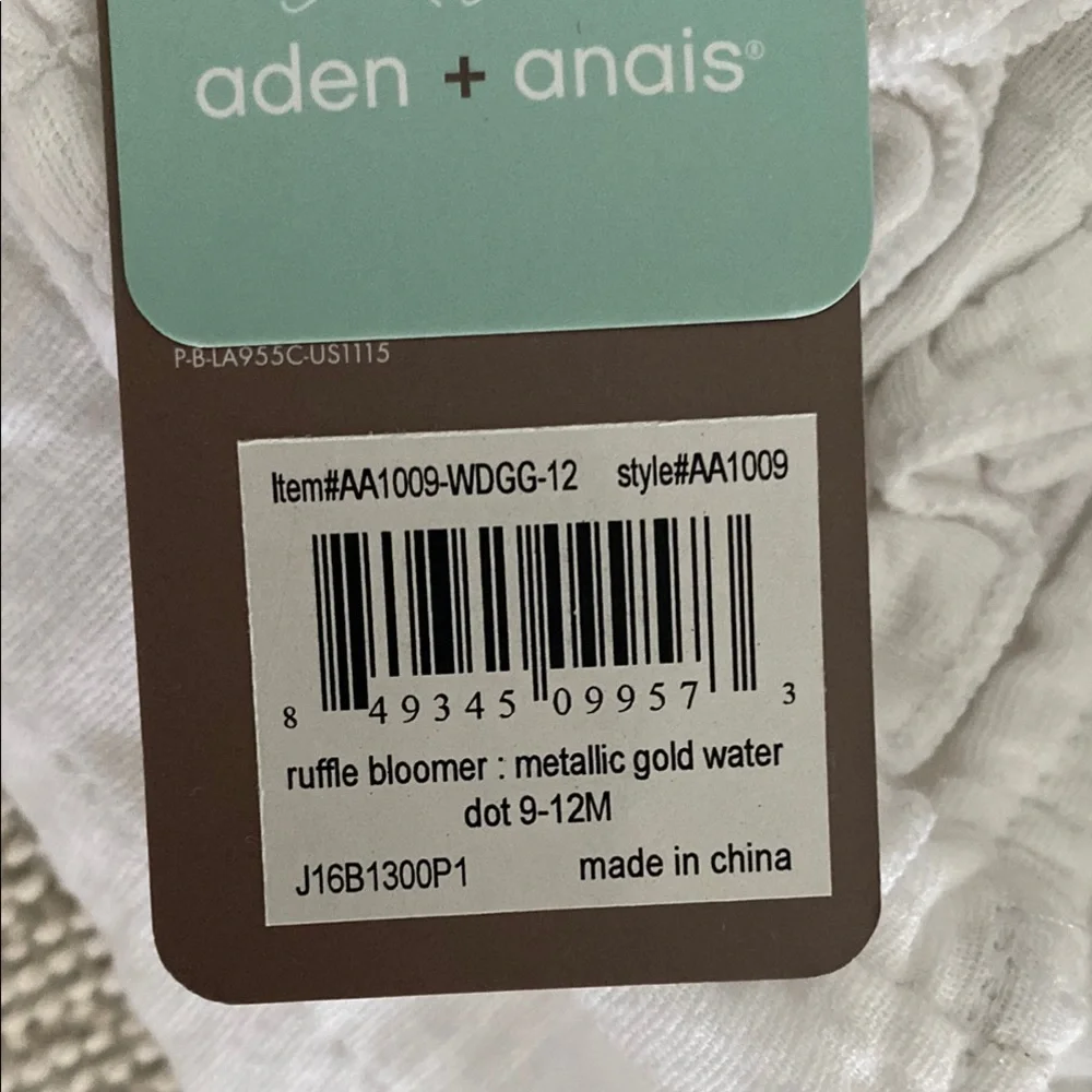 Aden + Anais Gold Polka Dot Bloomers